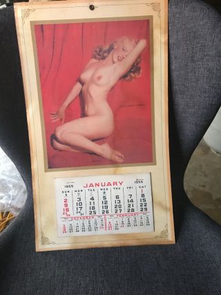 Vintage 1955 Marilyn Monroe Golden Dreams Calendar Nude Naked