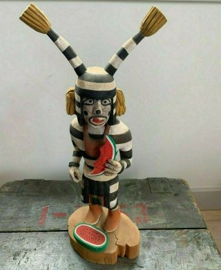 Vintage Hopi Koshare Clown Kachina Wood Doll Native American Indian George Silas