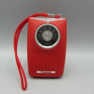 Vintage Panasonic Am Transistor Radio - Model R - 1052 Red / Good