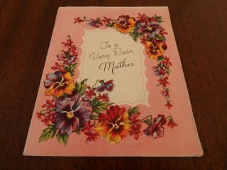 Antique To A Very Dear Mother Mothers Day Card Fifth Avenue 2m1 - 3 Rare