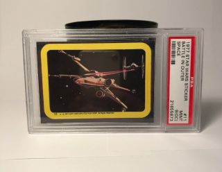 1977 Topps Star Wars Sticker 11 Battle In Outer Space Psa 9 (oc)