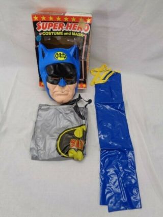 Vintage 1976 Ben Cooper Batman Costume & Mask Dc W/ Cape Child 