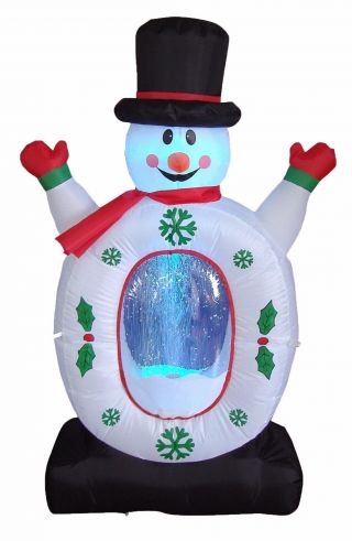 4 Foot Tall Christmas Inflatable Snowman Snowflake Snow Globe Decoration