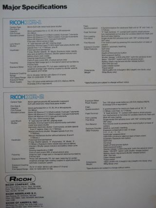 Ricoh XR - 1 / XR - 2 35mm film camera sales brochure - 16 pages - 1977 5