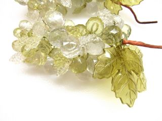 Cluster Grape Grapes Leaves Vintage Mid Century Retro Lucite Acrylic 2