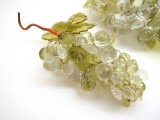 Cluster Grape Grapes Leaves Vintage Mid Century Retro Lucite Acrylic 3