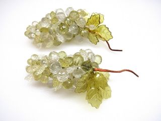 Cluster Grape Grapes Leaves Vintage Mid Century Retro Lucite Acrylic 4