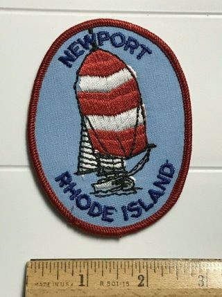 Newport Rhode Island Red White Sailboat Sailing Ri Souvenir Embroidered Patch