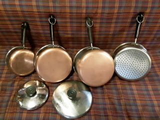 Revere Ware 6 Pc Sauce Pan Set 1qt,  2qt & 3 Qt With Steamer Made In The Usa