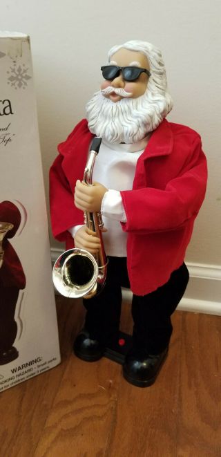Holiday Home Animated Christmas Musical Dancing Saxophone Playing Santa Claus 5