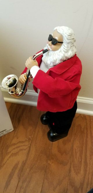 Holiday Home Animated Christmas Musical Dancing Saxophone Playing Santa Claus 6