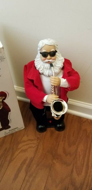 Holiday Home Animated Christmas Musical Dancing Saxophone Playing Santa Claus 7