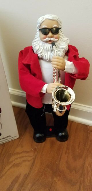Holiday Home Animated Christmas Musical Dancing Saxophone Playing Santa Claus 8