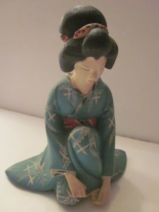 Vintage Hakata Urasaki Doll Ceramic Figurine Geisha Doing Toenails