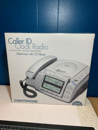 Conair Phone Model Cid 500s Caller Id Clock Radio Cd Player Stereo Dual Alarm