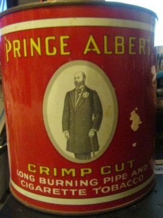 Vintage Prince Albert Pipe & Cigarette Tobacco Tin 5 1/4 " Tall X 5 1/4 " Metal