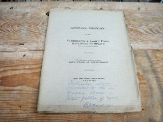 Vintage 1912 Wheeling Lake Erie Railroad Company Annual Report With Map