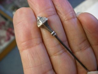 Antique Vtg Victorian Sterling Silver Hatpin Hat pin 2