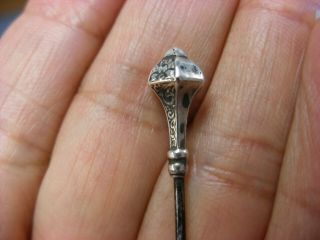 Antique Vtg Victorian Sterling Silver Hatpin Hat pin 5