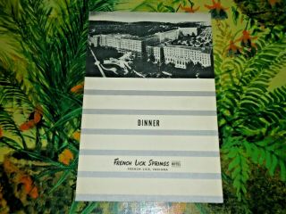 1947 French Lick Springs Hotel Restaurant Dinner Menu That Is In Good Shape - Nr