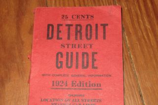 Vintage 1924 Detroit Street Guide Map Railroad Depots Steamship Lines, 2