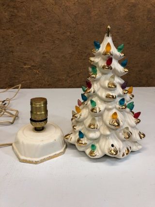 Vintage White Ceramic Christmas Tree 11”