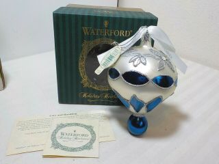 Waterford Holiday Heirlooms Ashling Parachute Mouth Blown Glass Ornament W/box