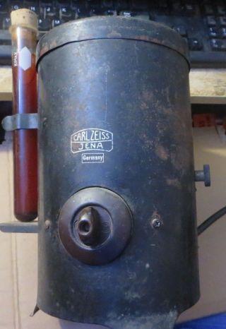Vintage Tin Cylinder Shaped Carl Zeiss Jena Lab Photo Development Equipment