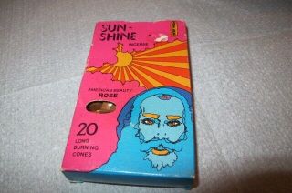 Nos Vintage 1974 Peter Max Psychedelic Op Art Sunshine Iskon Incense Cone Box