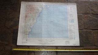 1960s Old Large Australian Survey Wall Map Of Ulladulla Region South Wales