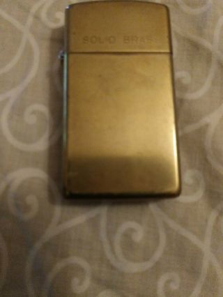 Vintage Solid Brass Zippo 1932 - 1991 Slim Cigarette Lighter