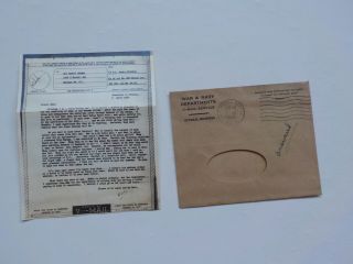 Wwii V - Mail Letter 1945 Germany 327th Glider Infantry Giving Hell German Nr Ww2