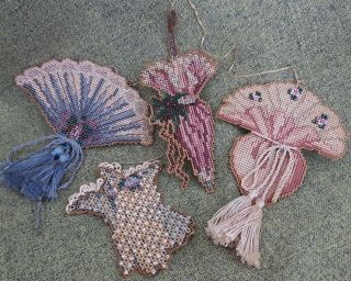 " Victorian Fans And Parasols " Cross Stitch & Beaded Home Decoration