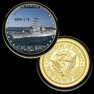 U.  S.  United States Navy | Uss Michael Murphy Ddg - 112 | Military Gold Plated Coin