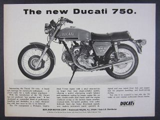1972 Ducati 750 Twin Motorcycle Photo Vintage Print Ad