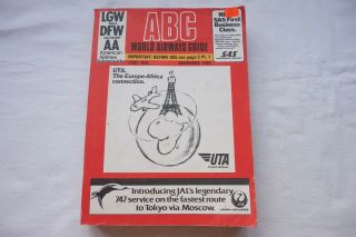 1982 Abc World Airways Guide Books Aviation Timetable Uta Boac Pan Am India