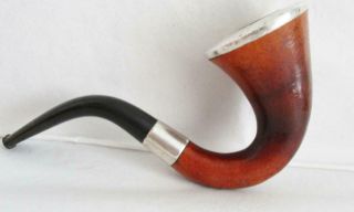 Stunning 1906 Calabash Smokers Pipe H/m Silver Mounts A.  W.  Sherlock Holmes