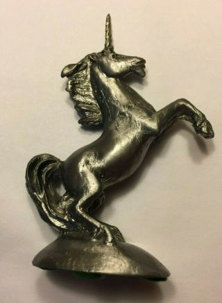 Vintage Heavy Silver Color Metal Pewter? Unicorn Fantasy Figure Sculpture Statue