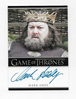 Game Of Thrones Season 1 Autograph Card - Mark Addy As King Robert Baratheon