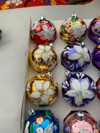 12 X vintage Hand Painted Made In Poland Christmas ornaments Lt701 2