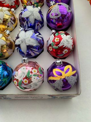 12 X vintage Hand Painted Made In Poland Christmas ornaments Lt701 4