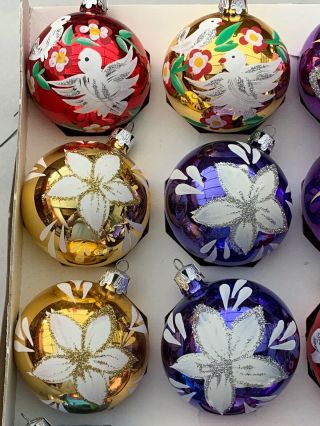 12 X vintage Hand Painted Made In Poland Christmas ornaments Lt701 7