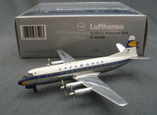 Herpa Lufthansa Vickers Viscount 814 1:200 Scale Die Cast Model Prop Plane