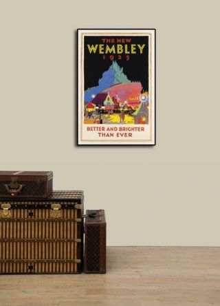 The Wembley London 1925 Vintage Style Travel Poster - 16x24 3