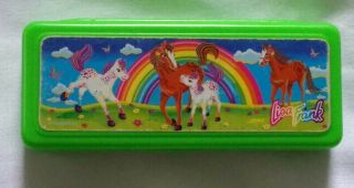 Vintage 1980s Lisa Frank Unicorn Horse Bandaids Case W/ Sticker Sheet Rare