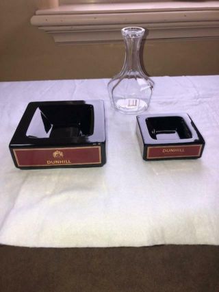 Dunhill Cigar Pipe Ashtrays Made In England By Wade & Crystal Decanter