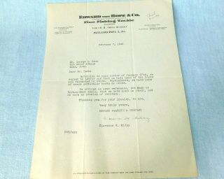 Vintage Edward Vom Hofe 1946 Correspondence Letter About Meek Reels