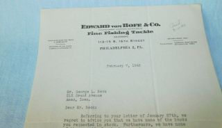 Vintage Edward vom Hofe 1946 Correspondence Letter About Meek Reels 2