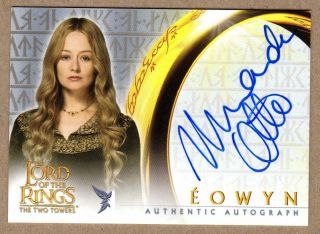 Topps Lotr Ttt Miranda Otto As Eowyn Autograph Auto Card Lord Of The Rings 2002