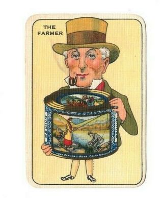 1 Wide Playing Game Swap Card - Tobacco Players Please The Farmer Smoking Pipe